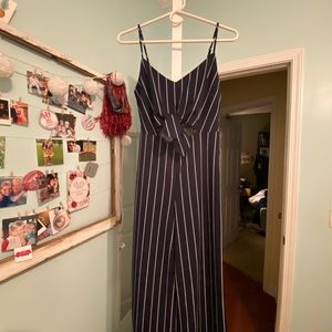 Navy jumpsuit with front cut out